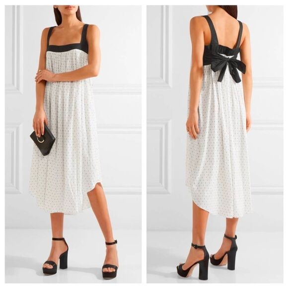 Hatch Bowie Poplin Panel Printed Airy Midi Maternity Bow Tie Dress Sz. 1 / Sm. - Picture 1 of 8